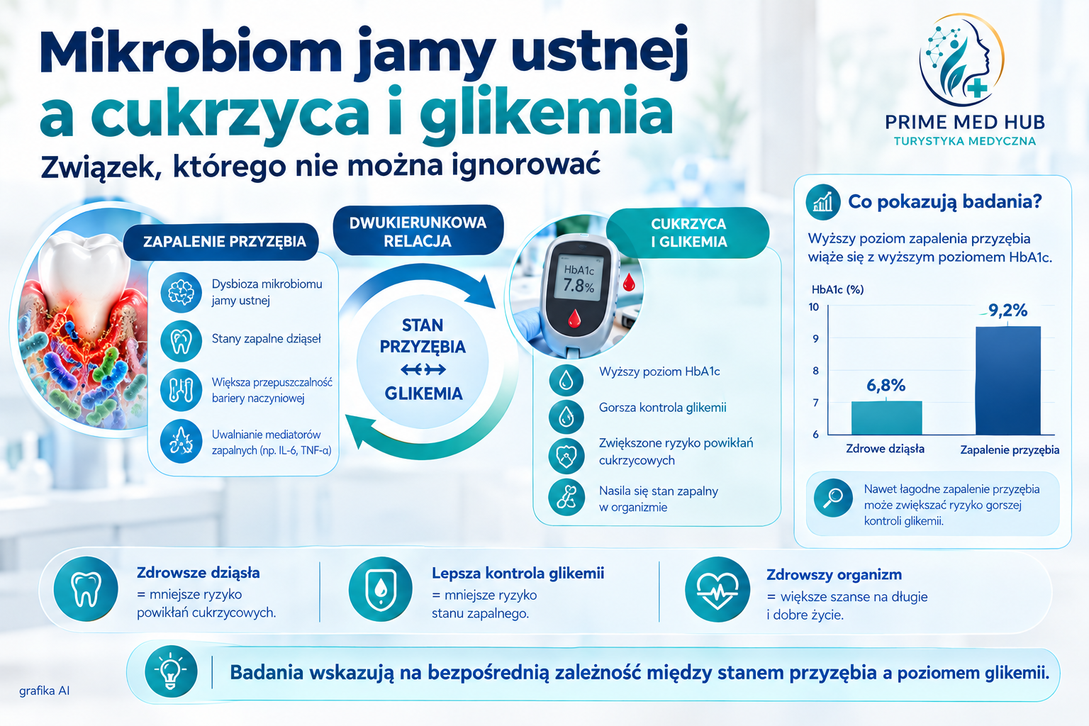 Związek między stanem dziąseł a kontrolą poziomu cukru we krwi