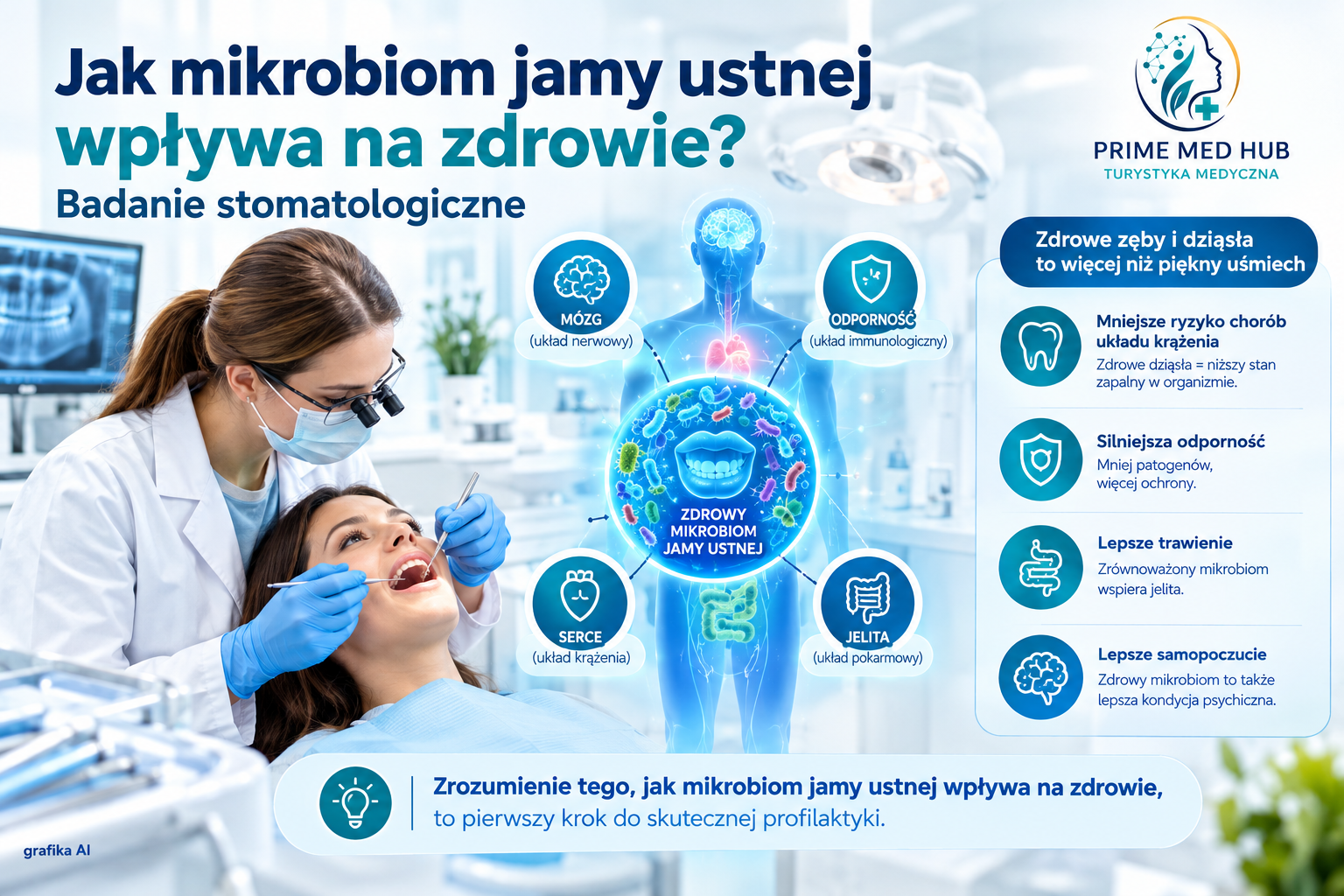 Jak mikrobiom jamy ustnej wpływa na zdrowie - badanie stomatologiczne